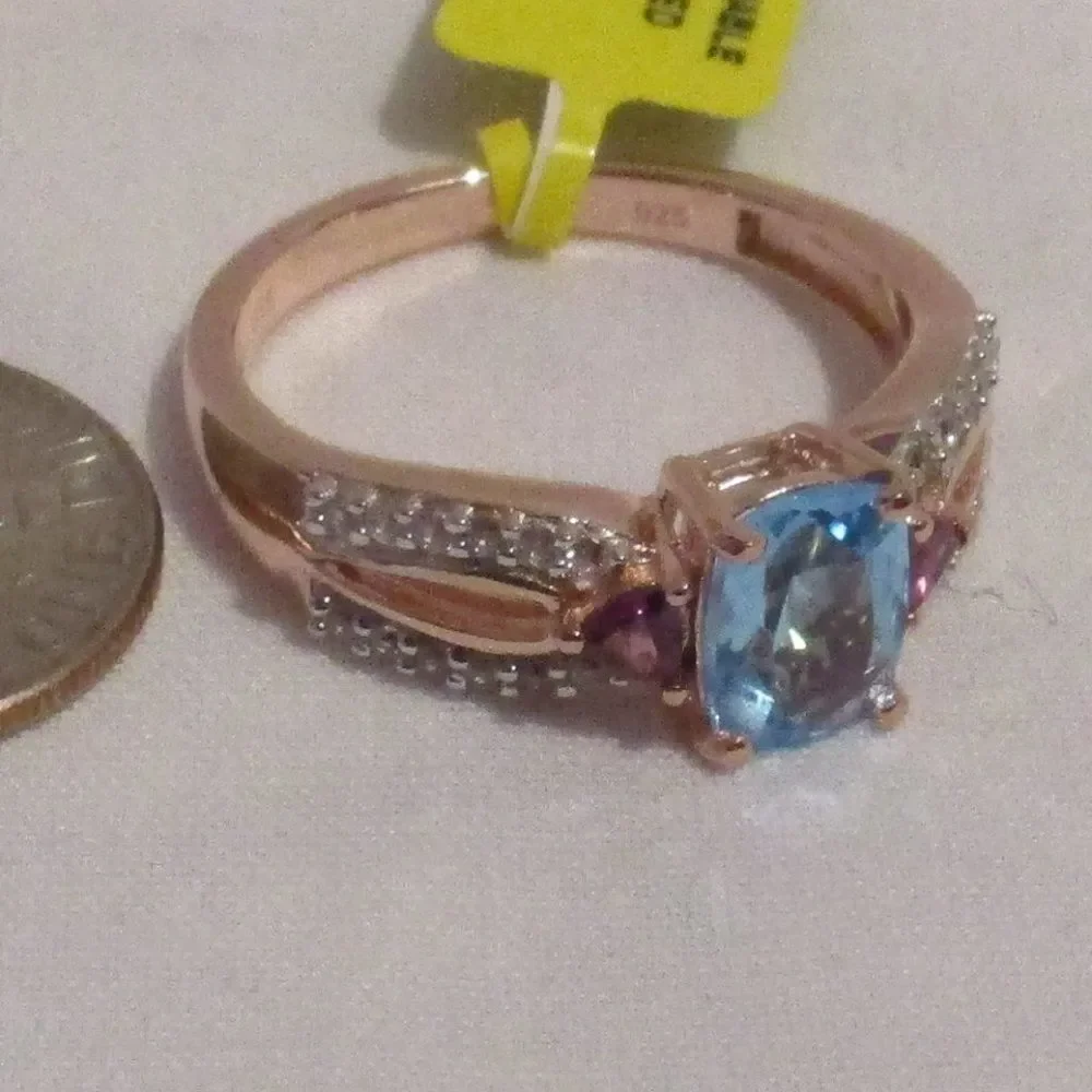 Split Ring Marambaia Topaz RG Over Sterling Silver